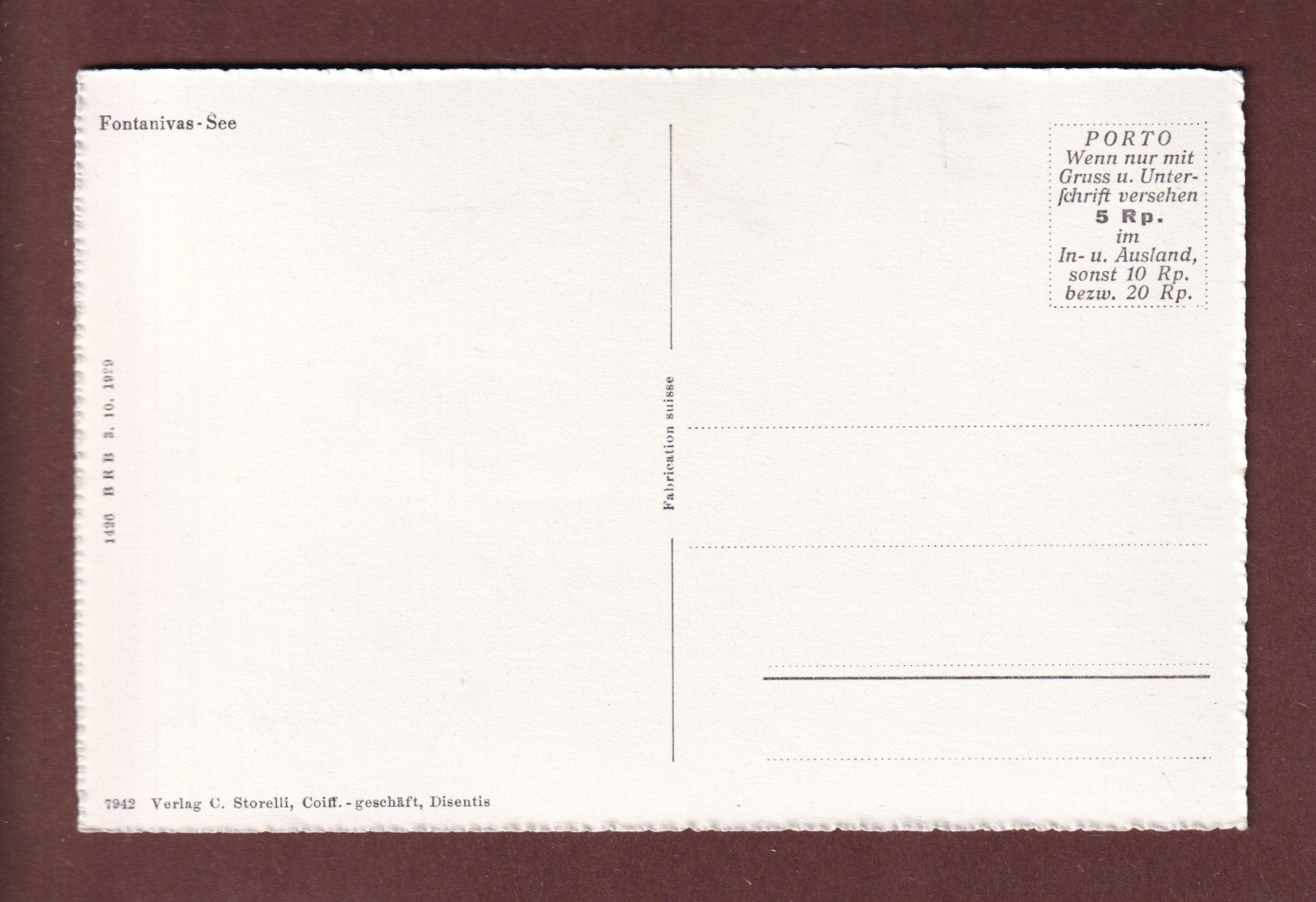 Ansichtskarten: FONTANIVAS-SEE – Gebraucht aus Pully von nicecards-shop 1