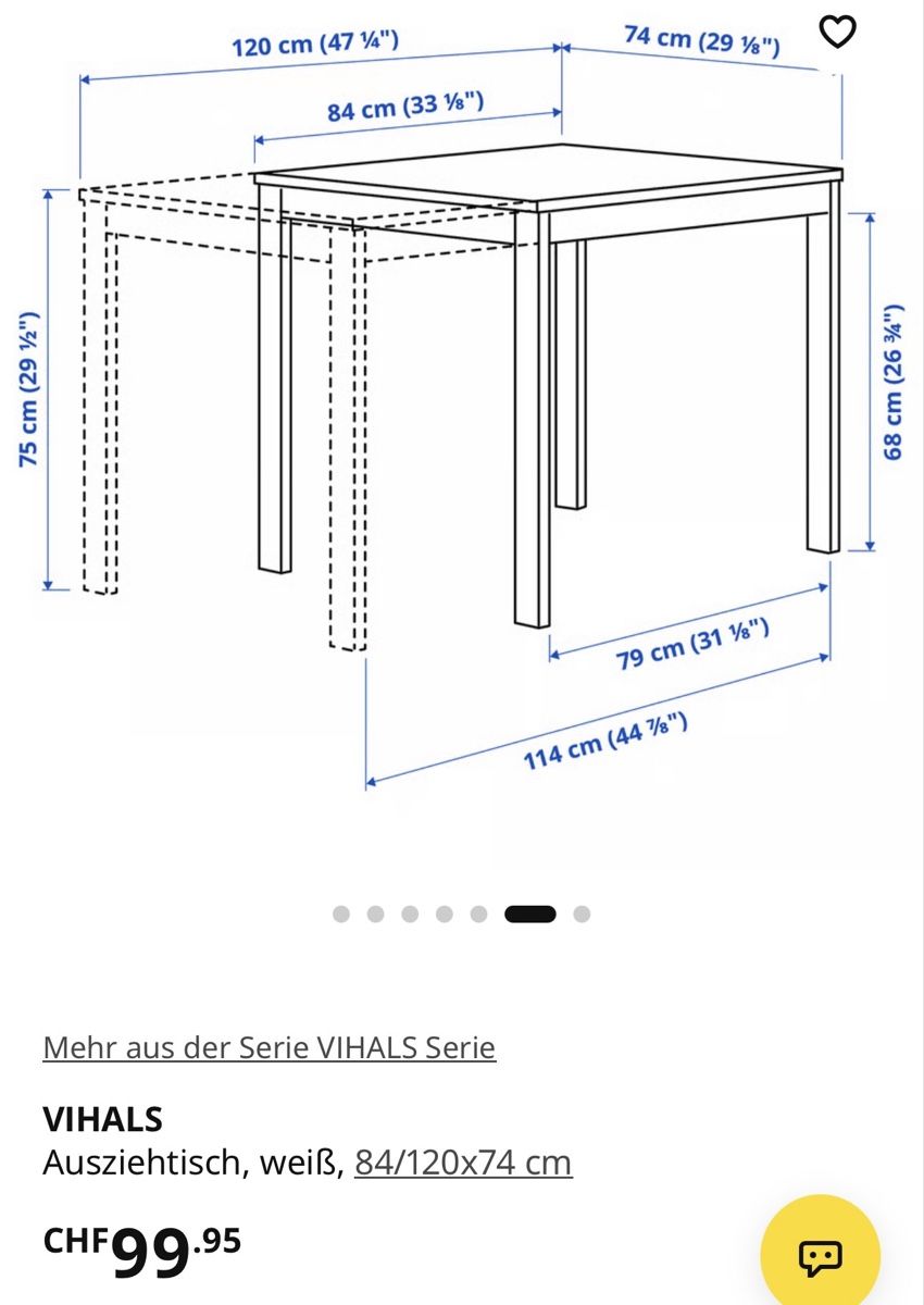 Tables: IKEA White Pull-Table – Neuf (Voir description) à Boll par stellabee 4