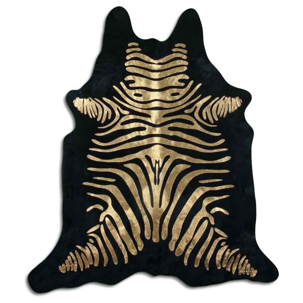 Tappeti: Kuhfell Teppich Zebra Black/Gold – Nuovo e nell'imballaggio originale da Arbedo venduto da patagonialeatherrugs