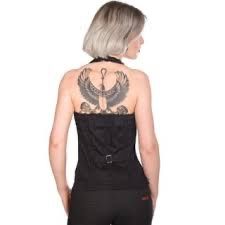 Top: ADERLASS Denim Halter Top Gothic Style Schwarz black Gr. S – Usato da Zürich venduto da Upippin 4