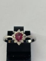 Rubin Ring /Diamanten 750 Weissgold, T,