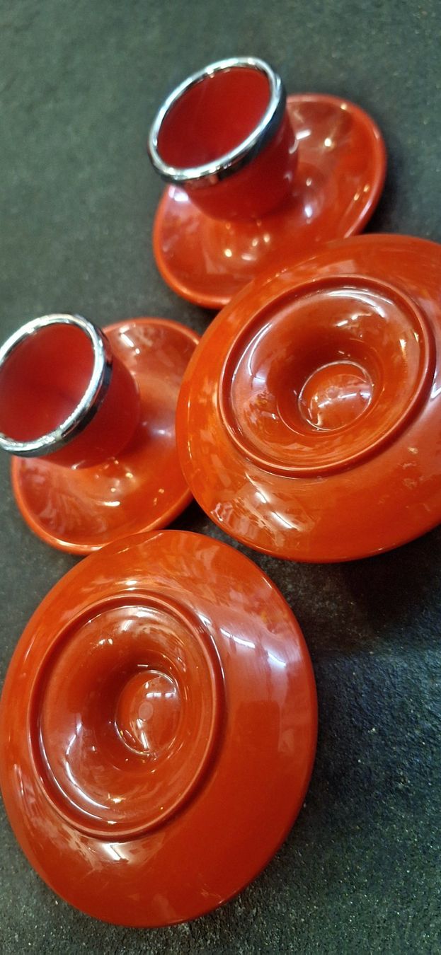 Altre Stoviglie: 4x vintage Eierbecher  rot/ Silber 1960/70 – Usato da Emmenbrücke venduto da abu_9mj8 4