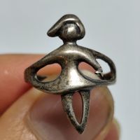Vintage Silberring Ballerina / Tänzerin #B2