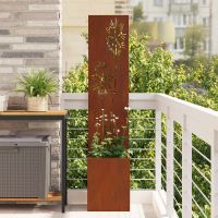 vidaXL Garten Sichtschutz-Leinwand Floral Rostig 32 x 32 x 1
