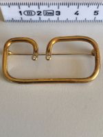 Edle Brosche, 2 Diamanten, 750-er Gelbgold, 18K