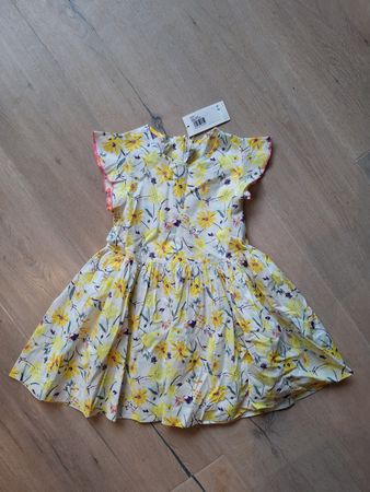Petit Bateau Kleid Blumenmuster Grösse 116 neu mit Etikett