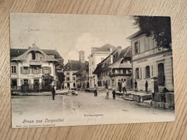 Alte PK / Gruss aus Langenthal - Amthausgasse Gelaufen 1905