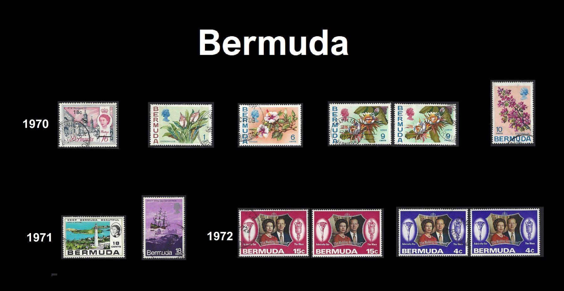Tutti i francobolli: Bermuda Briefmarken 1970 - 1972 – Usato da Baar venduto da miam8