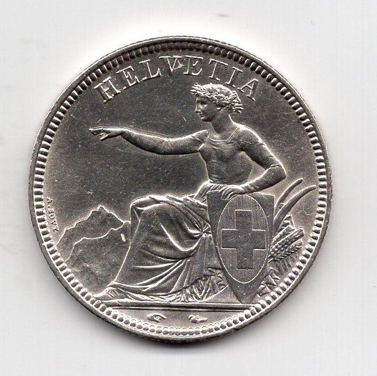 Tutti le monete: (2969) CH, 5 Franken 1850, Top stgl – Usato da Rüthi (Rheintal) venduto da erdnuessli1 1