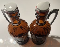 Boxer Bier Glas Krug Bügelverschluss Zinngriff Vintage Set