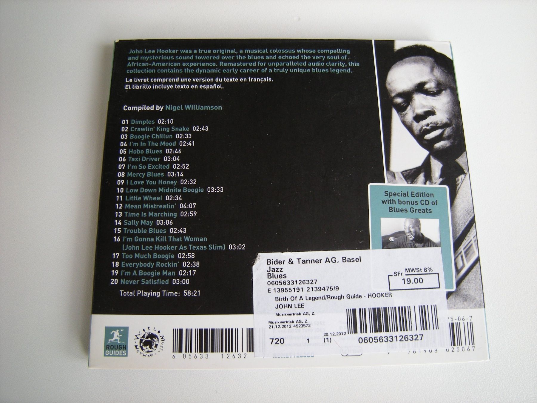 CD: JOHN LEE HOOKER - Birth of a Legend – Usato da Basel venduto da Ceebee62 1