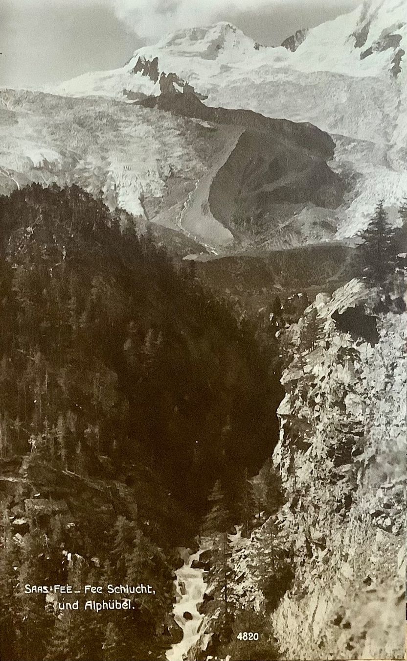 Cartoline postali: 1921 - SAAS-FEE - Fee Schlucht & Alphübel – Usato da Root venduto da ENGLAND-TREASURES 1