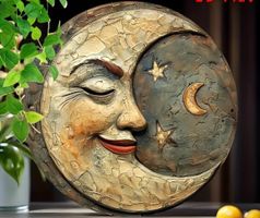 Mond Wanddeko, Schild, 2 D Effekt ( Metall)