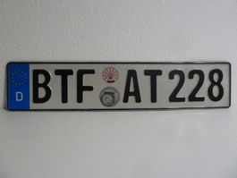 Nummernschild / Kfz-Kennzeichen Deutschland BTF AT 228 m. EU