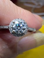 Bague argent avec diamant de moissanite 0,5 ct certifié GRA