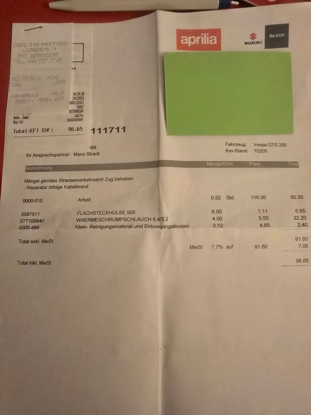 Piaggio Strada: Piaggio Vespa GTS 250 – Usato da Arni AG venduto da nemo2011 8