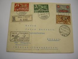 28.XI.26., KASTENSTEMPEL AFRIKAFLUG, ZÜRICH - ALEXANDRIEN