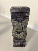 Vintage Steinfigur Handgeschnitzt – Maya / Azteken Krieger