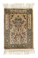 Hereke signed silk carpet, Turkey, 20th c