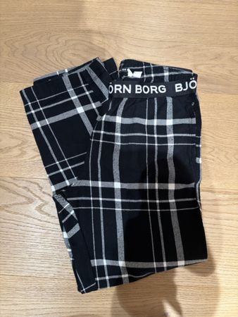 Björn Borg Pyjamahose kariert schwarz/weiss Grösse 146/152