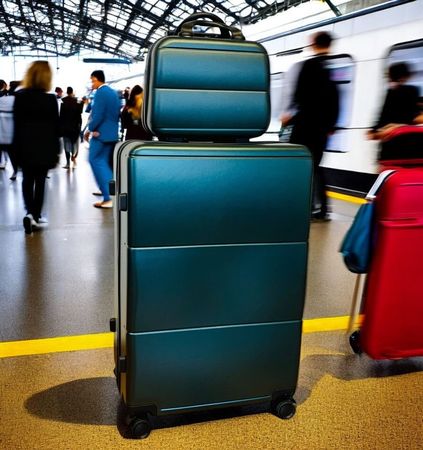 2er Reisekoffer Polycarbonat Koffer Grösse XL 77cm GRÜN NEU
