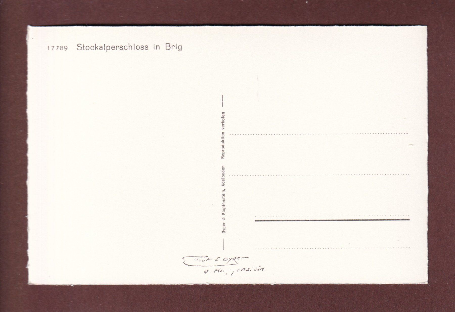 Ansichtskarten: BRIG - Stockalperschloss – Gebraucht aus Pully von nicecards-shop 1