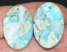 Anhänger Set gelocht L-8737 – Larimar 23x15mm 30.45 Karat