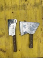 Fleischbeilchen mit Griffen 2 Stk. gebraucht, rostfrei