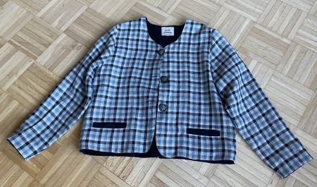 wunderschöne Trachtenjacke; 100% Leinen Gr. 42/44