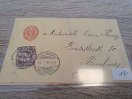 5 rp + 15rp Zusatzfrankatur - Hamburg Streifband