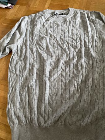 Herren Pullover Livergy Zopfmuster grau Grösse M