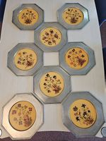 7 Zinn-Platzteller, Toni Laura, Echtblumen, Schweiz