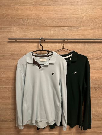Pier One Long Sleeve Polos mit Logo – 2er Pack
