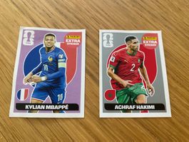Panini WM Sticker Kylian Mbappé Achraf Hakimi neu