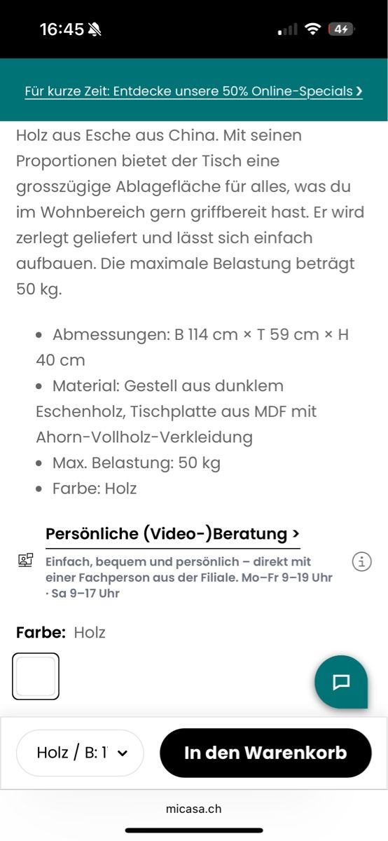 Tavoli: NEU verpackter Couchtisch – Nuovo e nell'imballaggio originale da Wiesendangen venduto da hon_52vt 3
