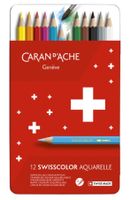 1285.712 Swisscolor Caran d'Ache * 12 Farbstifte Metall-Etui