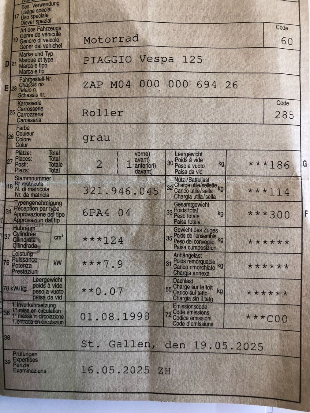 Vespa Scooters: Vespa ET4 125cc – Defekt aus Rapperswil SG von Rawe3 1