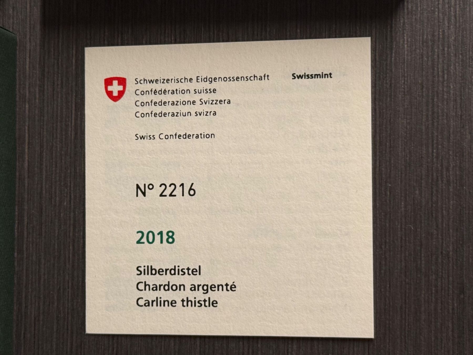 Tutti le monete: 10.- Fr. Münze Silberdistel 2018 SWISSMINT – Nuovo e nell'imballaggio originale da Brütten venduto da Hst1 2