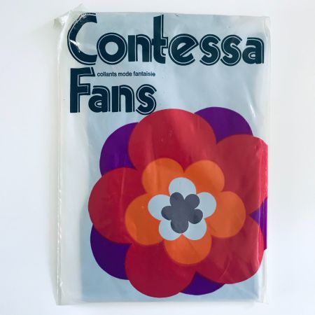 Strumpfhosen Gr M Contessa Fans Farbe prune m Blümchen seitl