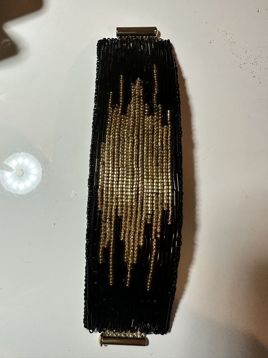 Bracciali & Braccialetti: Black & Gold Beaded Cuff Bracelet - Stylish Accessory! – Nuovo e nell'imballaggio originale da Oftringen venduto da Eylem79 4