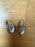 Ohrringe silberfarben mit Stein oval guter Zustand