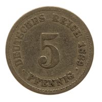 Deutschland Kaiserreich 5 Pfennig 1889 G