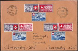 1939 SR Landiflug Europa SÜD ZH-ZH Frankatur speziell ab 1.-
