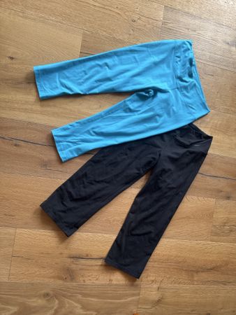2x Nike DRI-FIT Leggings 3/4 kurz blau schwarz M