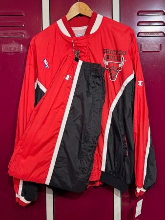 VINTAGE 90s CHAMPION CHICAGO BULLS WARMUP SHOOTING SZ: L