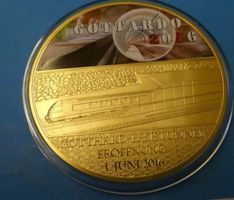 2x medaille gotthard basistunnel-eröffnung 2016