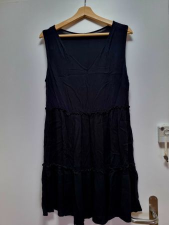 Baumwolle Viskose Kleid L schwarz