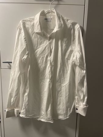 Zara Herrenhemd Weiss Gr. L Slim Fit 70% Lyocell