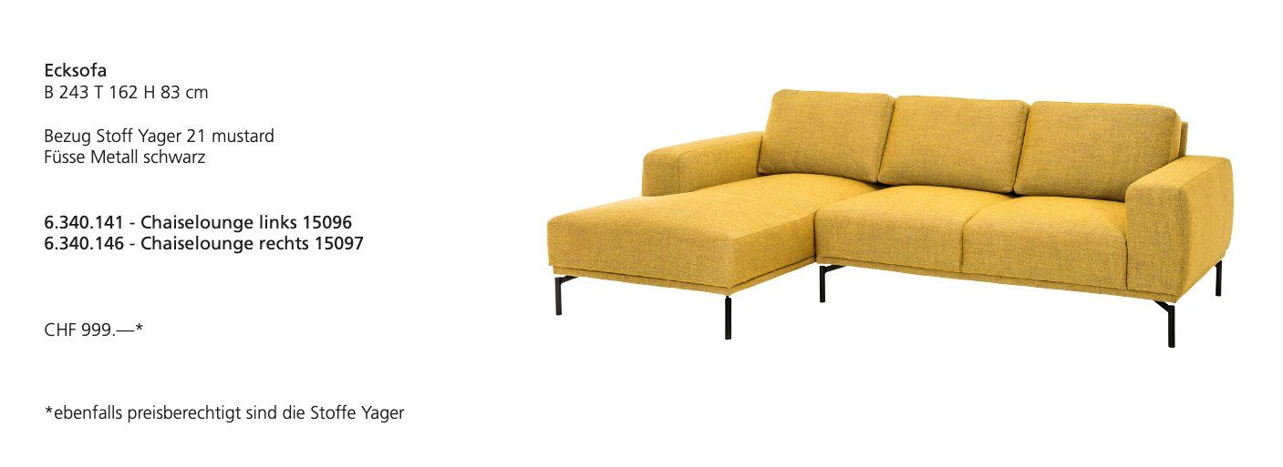 Livique Sofas: Ecksofa in Senfgelb – D'occasion à Zürich par sulzberg 7
