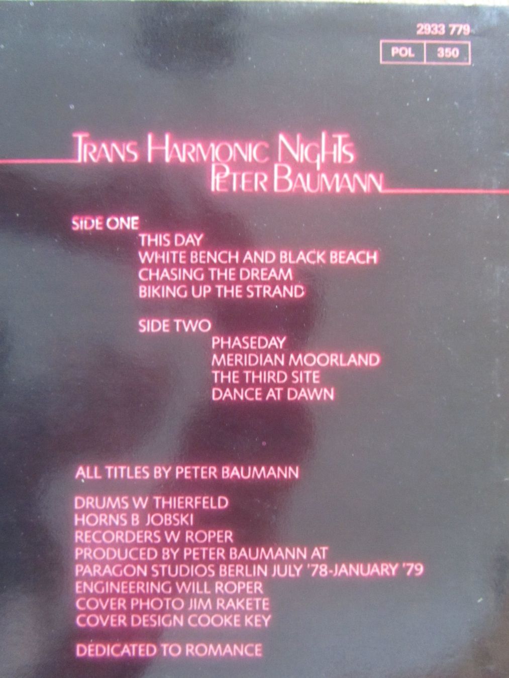 Dischi in vinile: Peter Baumann Trans Harmonic Nights Vinyl LP – Usato da Seengen venduto da mikelele 4